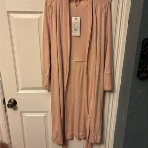 Goumikids Maternity/ Nursing Robe, Bamboo Organic Cotton, Blush Pink, XS